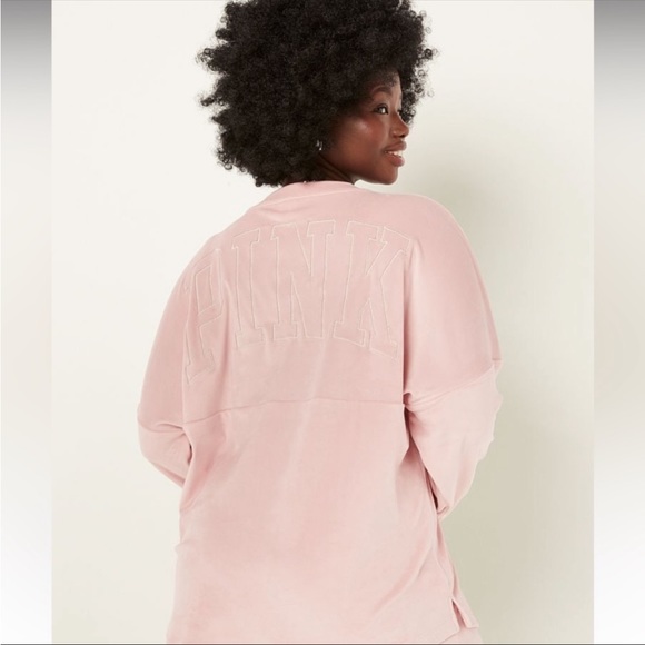 Vs Pink VARSITY VELOUR CREW - Picture 5 of 10